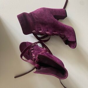 GIANVITO ROSSI Fraser lace up block booties EUR 37
